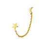 Silver star and moon pendant earring, J04817-02-H