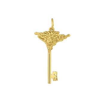Key charm in 18 kt yellow gold-plated sterling silver , J05202-02,hi-res