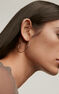 Thin rose gold plated hoop earrings , J04191-03