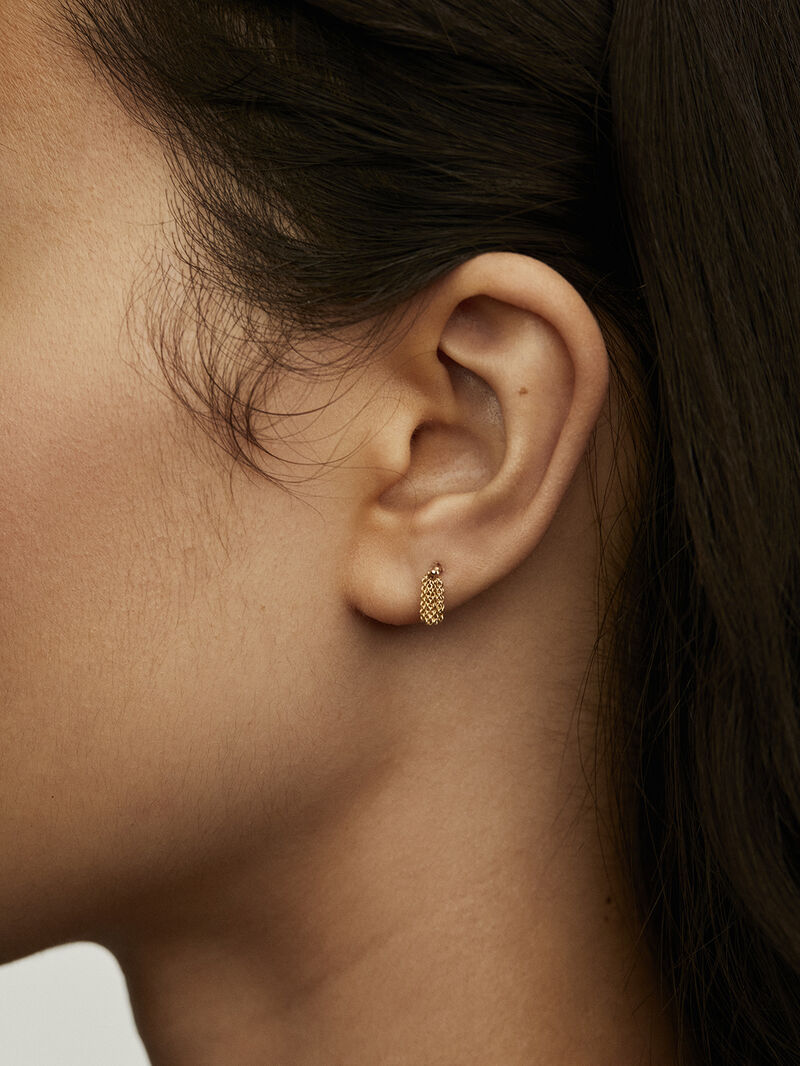 Individual 9K yellow gold earring with chain tassel. image number 1