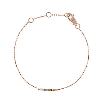 Rose gold multicolor sapphire and tsavorite bracelet , J04354-03-MULTI,hi-res