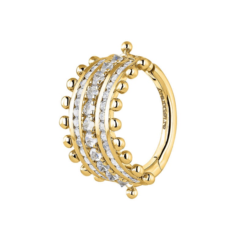 9kt gold sapphires hoop earring , J04697-02-WS-H, mainproduct