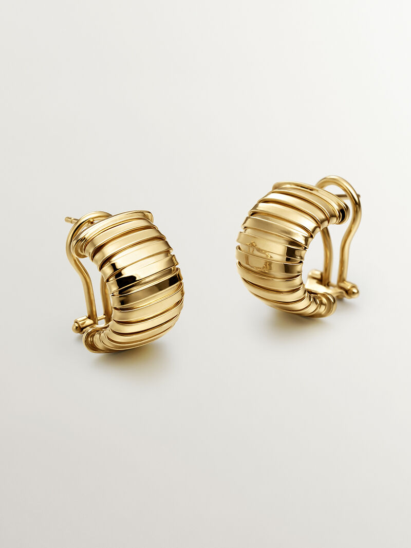 Tubogas earrings in 925 silver plated in 18K yellow gold image number 0