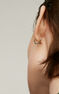 Single 9kt white gold hexagonal hoop earring, J05129-01-H