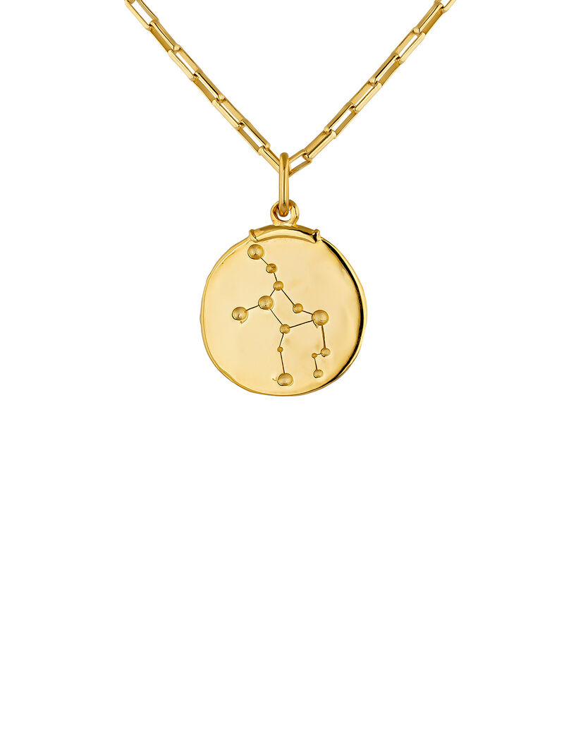 925 Silver Virgo Charm bathed in 18K Yellow Gold image number 8
