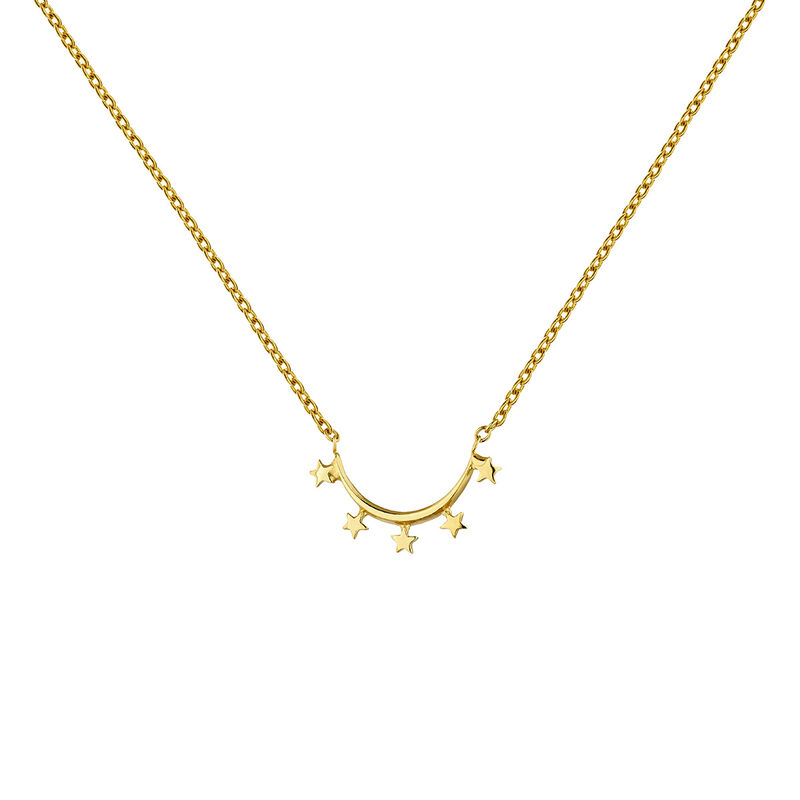 Gold-plated silver star arch necklace , J04860-02, hi-res