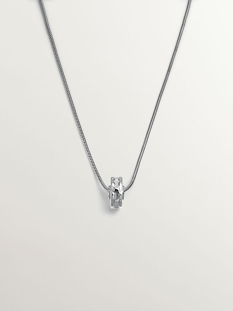 925 silver pendant with bearded links and geometric reason image number 0