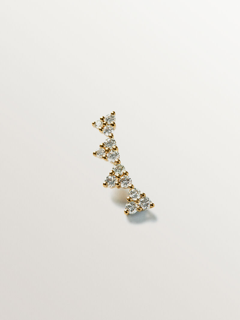 18K yellow gold and brilliant-cut diamond climbing piercing image number 0
