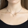 Silver gemstone vintage triangular necklace , J03802-01-WT-GD