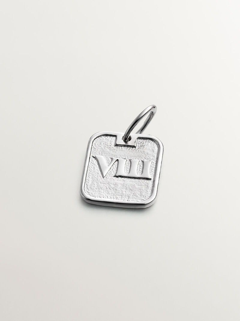 925 silver charm with number 8 image number 0