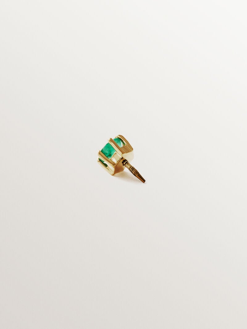 Individual 18k yellow gold pending with Esmeralda Verde image number 2