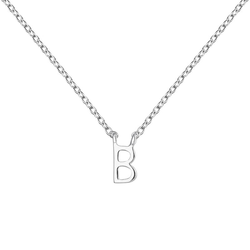 Collier iniciale B or blanc , J04382-01-B, mainproduct
