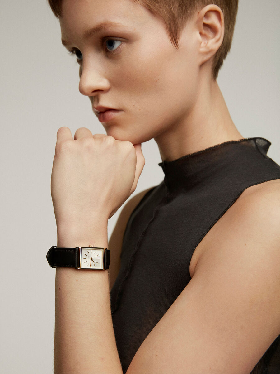 Montre Kairos à cadran carré cuir , W59A-YWYWSV-LEBL, hi-res
