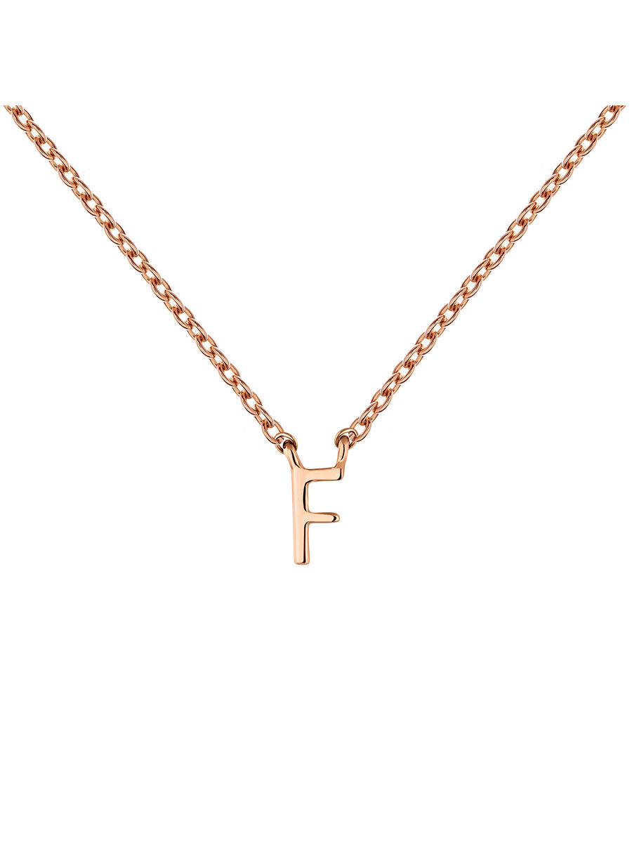 Collar inicial F oro rosa 9 kt , J04382-03-F, mainproduct