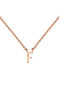 Rose gold Initial F necklace , J04382-03-F