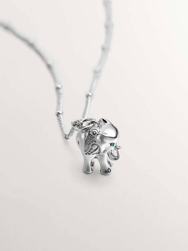 Charm plata elefante de la suerte esmaltado y circonitas