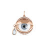Charm ojo azul topacio azul plata recubierta oro rosa  , J04397-03-BESKYWT