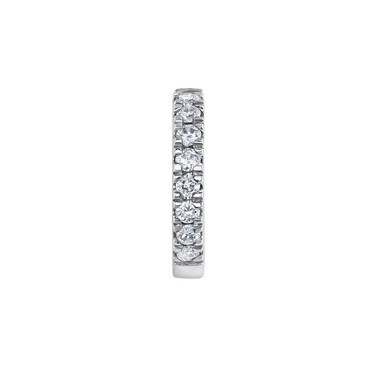 Boucle d'oreille petite Créole diamants 0,03 ct or blanc, J04152-01-H, hi-res