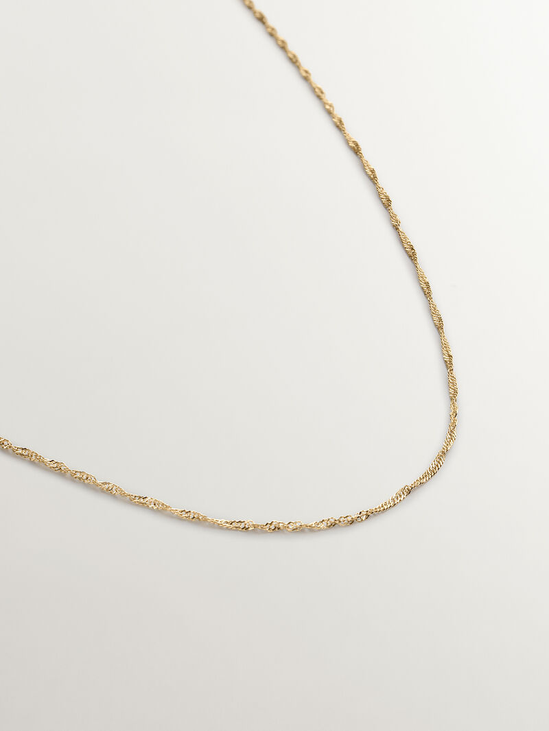 Fine link chain of 9K yellow gold rat tail image number 2