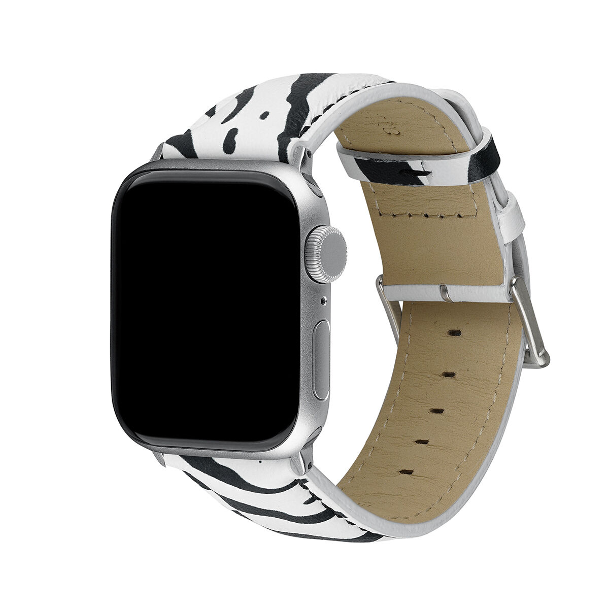 Black and white zebra leather Apple Watch leather, IWSTRAP-BWA, hi-res