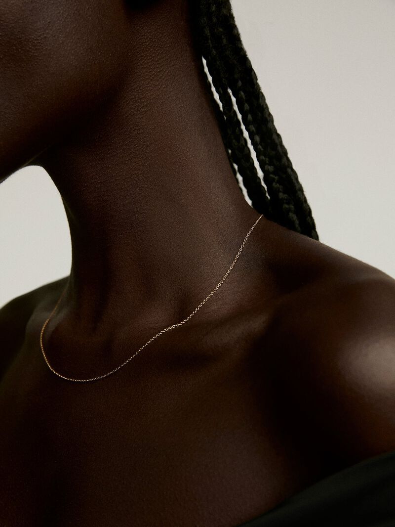 Long 925 silver chain dipped in 18K yellow gold image number 1