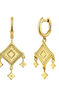Gold plated mobile motifs ethnic earrings , J04440-02