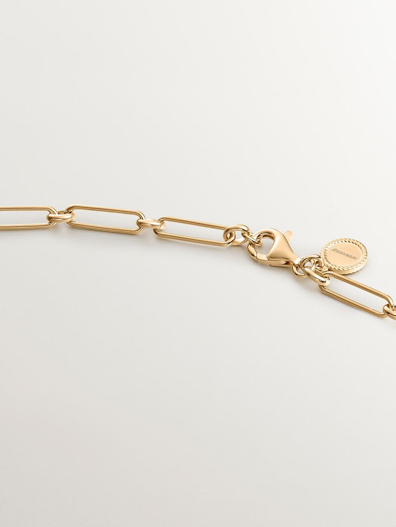925 Silver necklace dipped in 18K yellow gold with pink amethyst image number 6