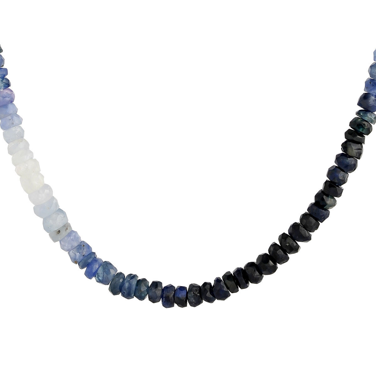 Necklace in 18k yellow gold-plated silver with blue and white sapphire beads, J04922-02-MBS, hi-res