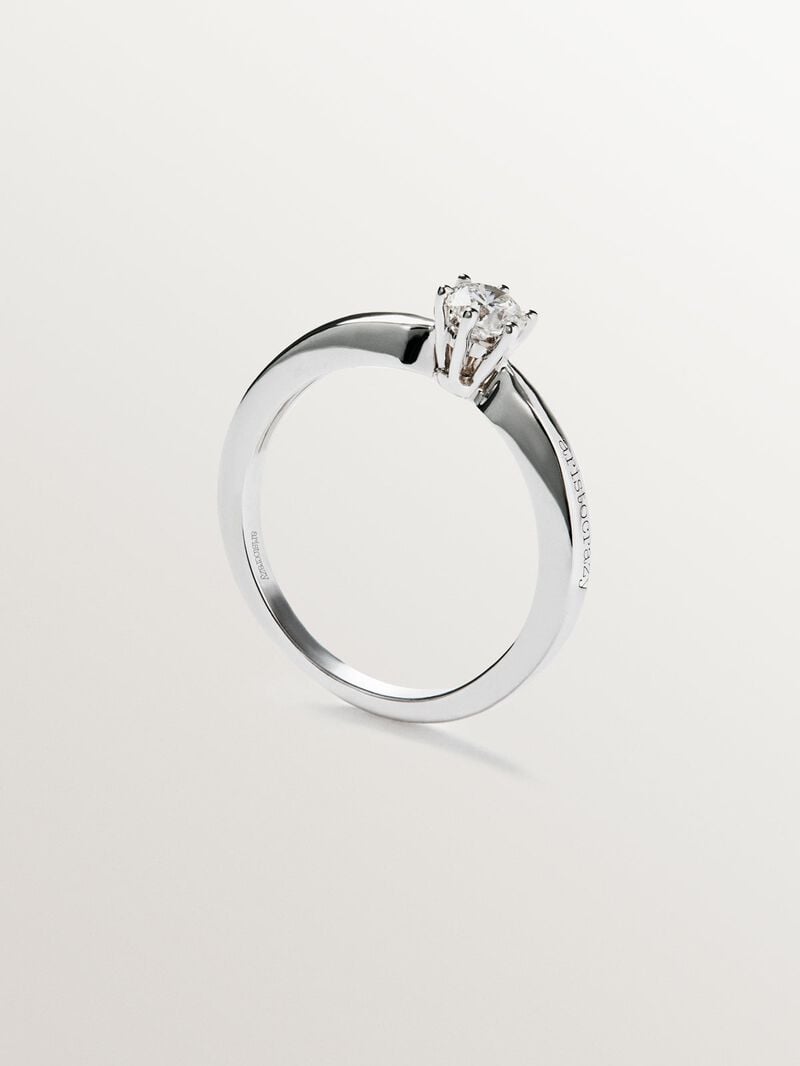 18K white gold solitaire ring with diamond 0.2 cts image number 4