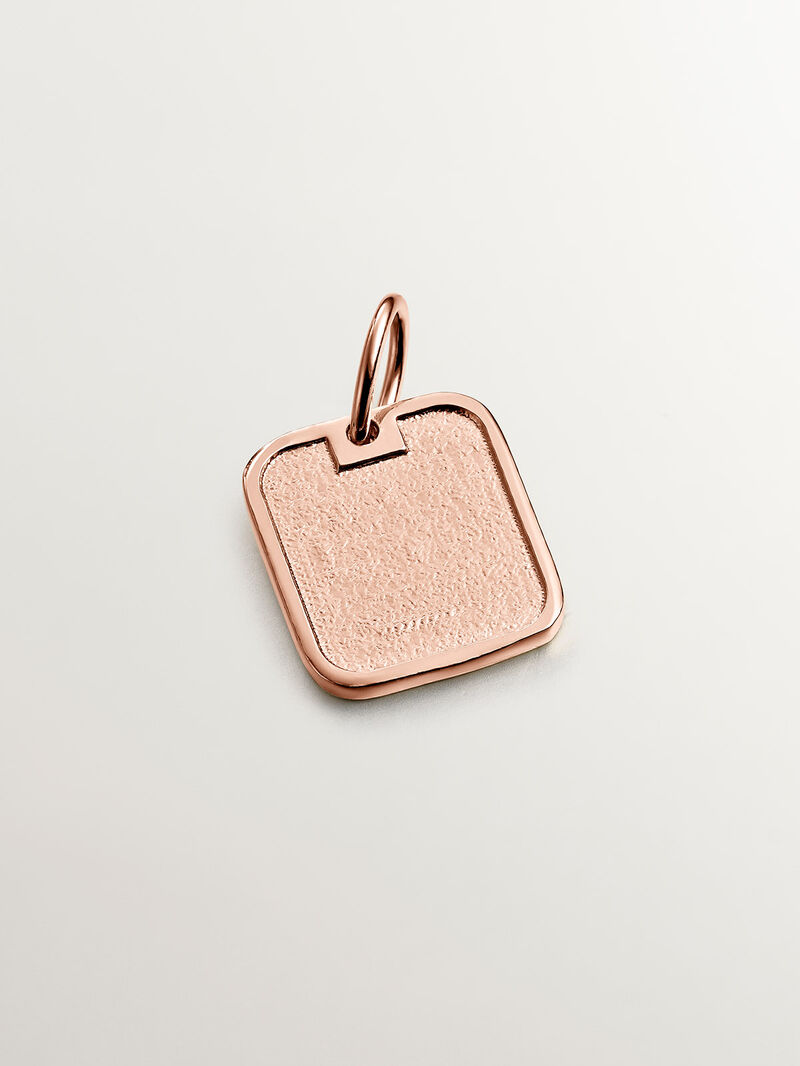 925 silver charm bathed in 18k rose gold with number 4 image number 2