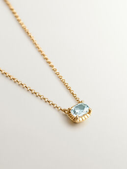 Collar topacio azul plata recubierta oro , J04668-02-SKY, mainproduct
