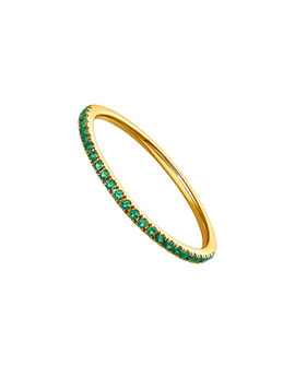 Ring in 9k yellow gold with green emeralds, J04977-02-EM,hi-res