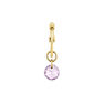 9k gold hoop earring with an amethyst pendant , J04765-02-AM-H
