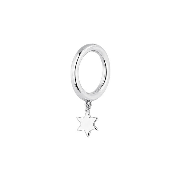 White gold star hoop piercing , J04375-01-H, mainproduct