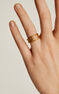 18kt yellow gold-plated silver wicker ring, J04410-02
