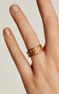 18kt yellow gold-plated silver wicker ring, J04410-02