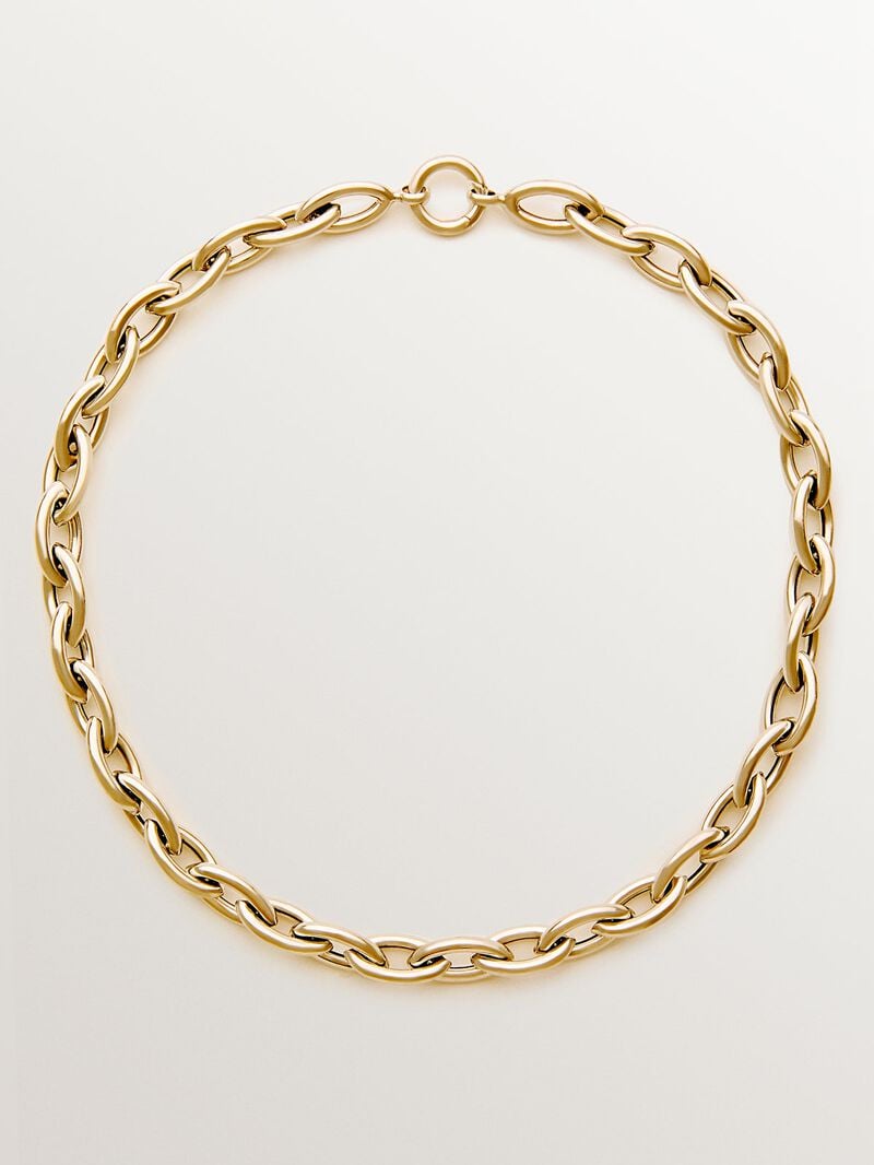 18K yellow gold plated 925 silver chain with oval links image number 0