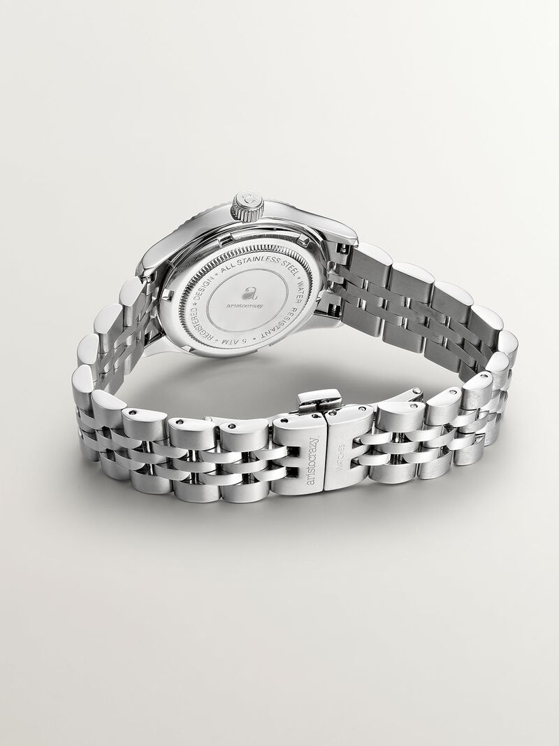St. Barth Armis Watch with grey steel strap and grey dial. image number 2