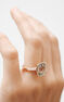 Anillo maxi cuarzo plata recubierta oro rosa , J01960-03-GQ