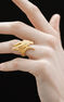 Gold plated silver crocodile ring, J00825-02-NEW