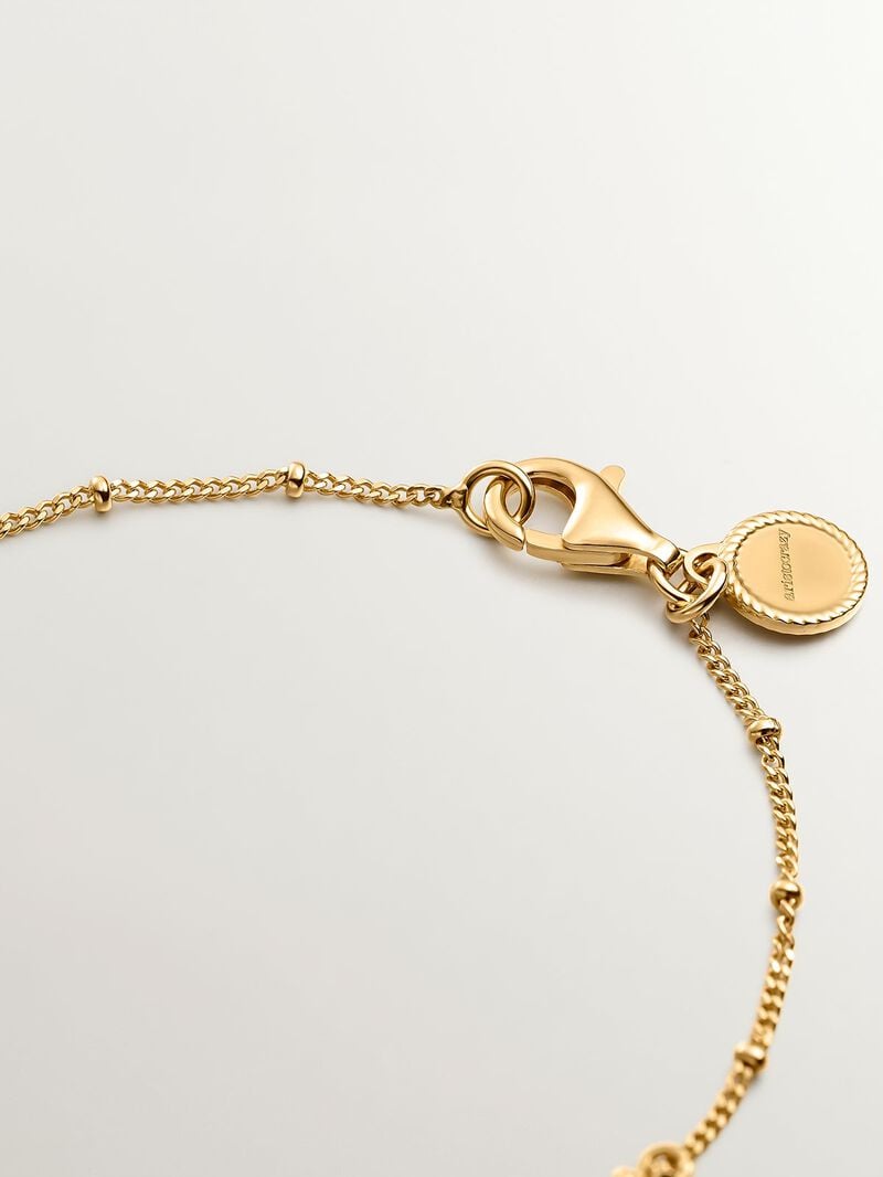 925 Silver bracelet bathed in 18K yellow gold with moons and stars. image number 5