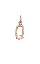 Rose gold-plated silver Q initial charm  , J03932-03-Q