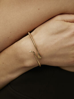 Thin gold plated tubogas snake bracelet , J04290-02,model