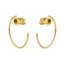 gold plated panther hoop earrings , J04195-02