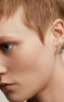 Petite boucle d’oreilles à l’unité créole en or blanc 9 K, J05128-01-H
