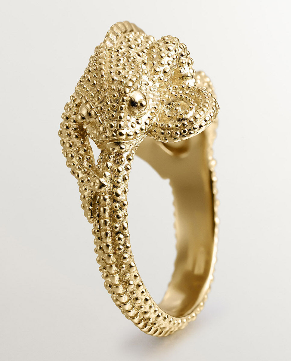 Anillo de plata 925 banada en oro amarillo de 18K con camaleon pequeno Aristocrazy