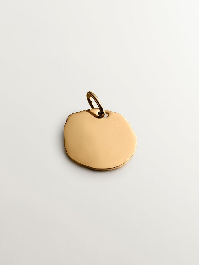 Handmade 925 silver charm plated in 18K yellow gold with initial D image number 2