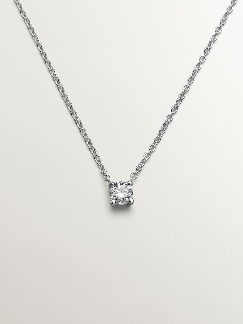 18K white gold pendant with diamond 0.20 cts image number 0