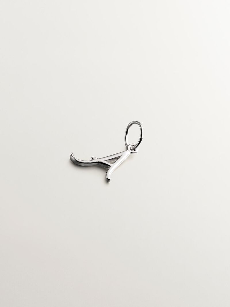 925 Silver Charm with initial A image number 0
