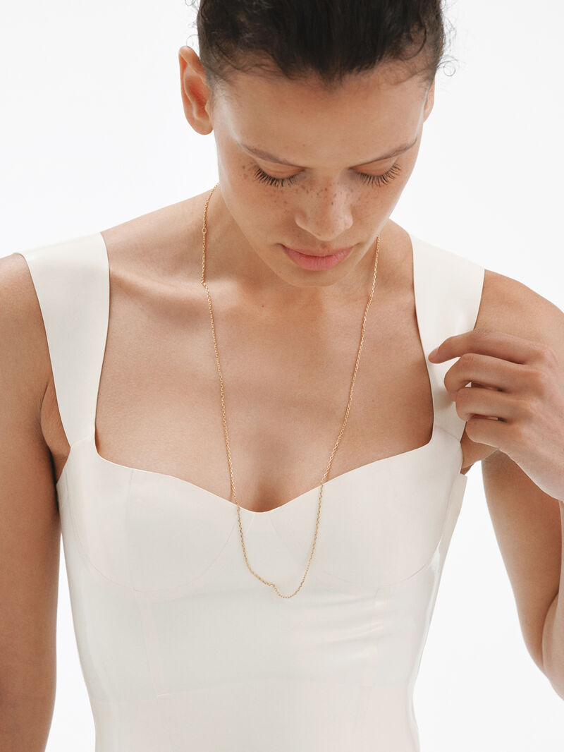 80 cm rolo chain made of 925 silver plated in 18K gold image number 3